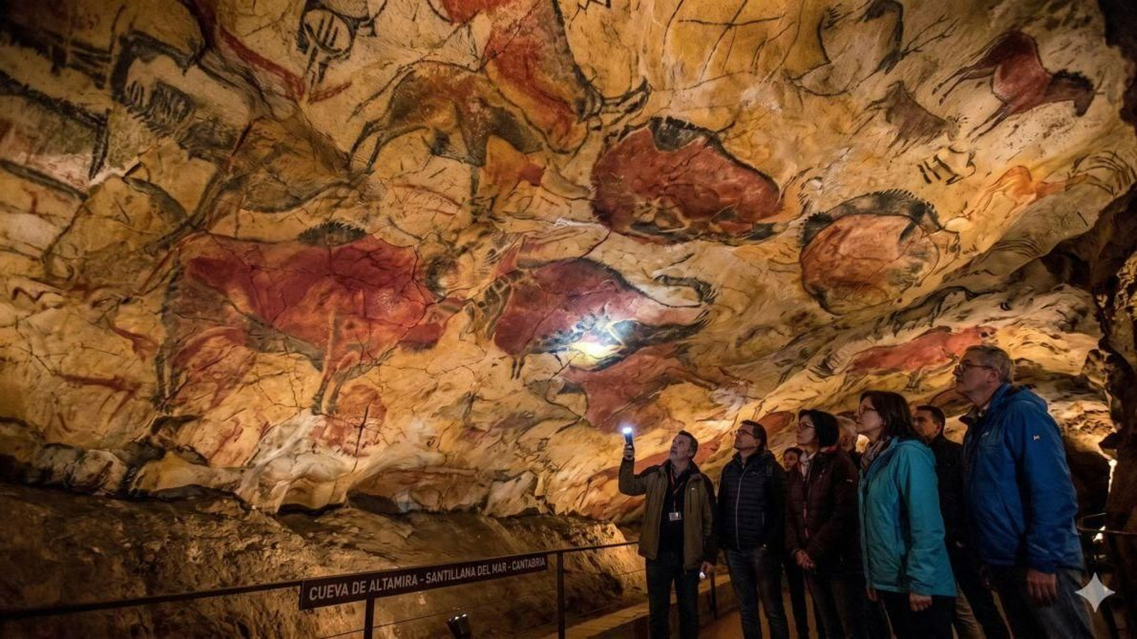 Detalle de alguna de las pinturas que se pueden ver en la reproducción de la cueva.