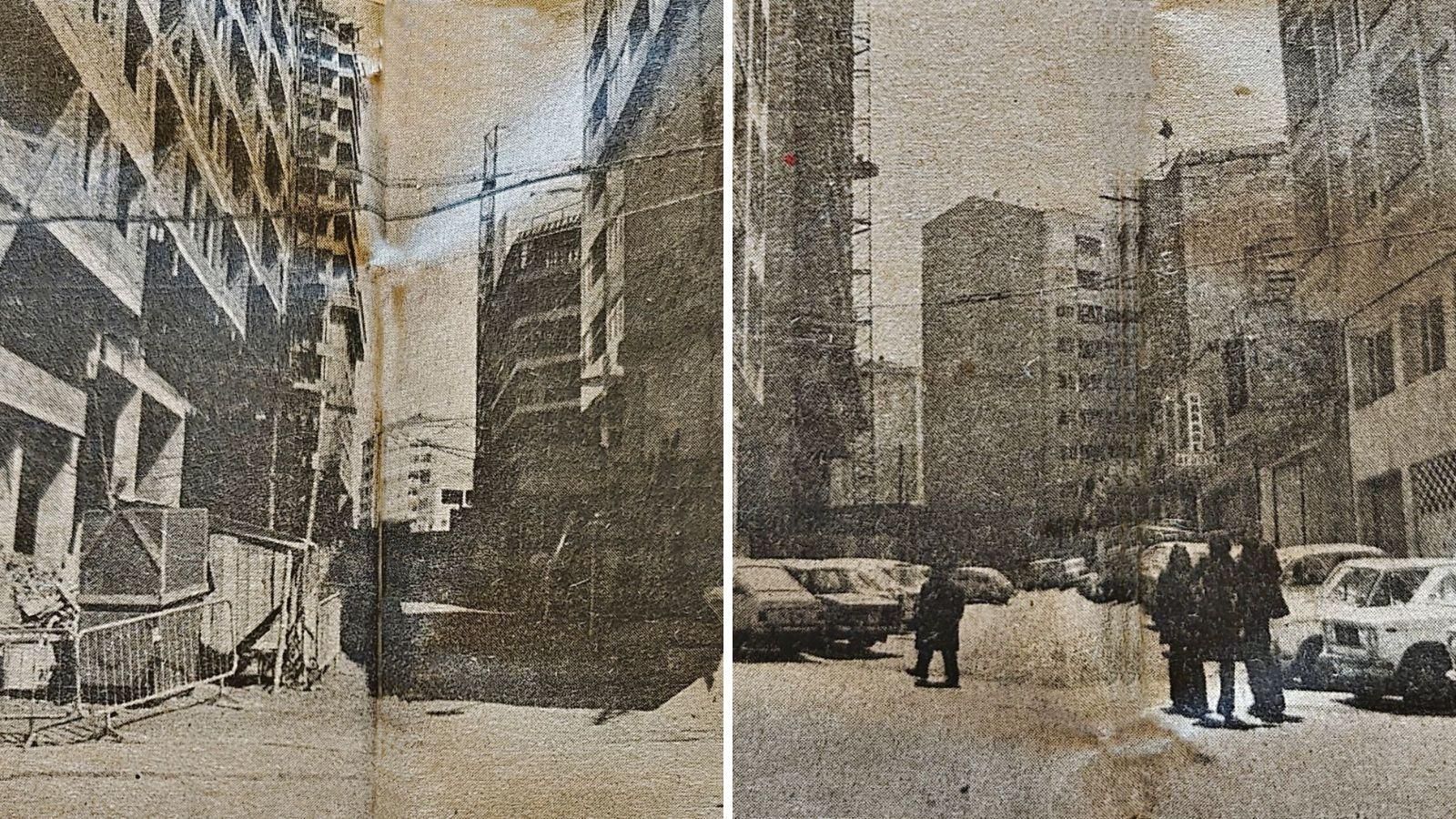 Dos perspectivas de la calle Valle Inclán, todavía cerrada al tráfico.