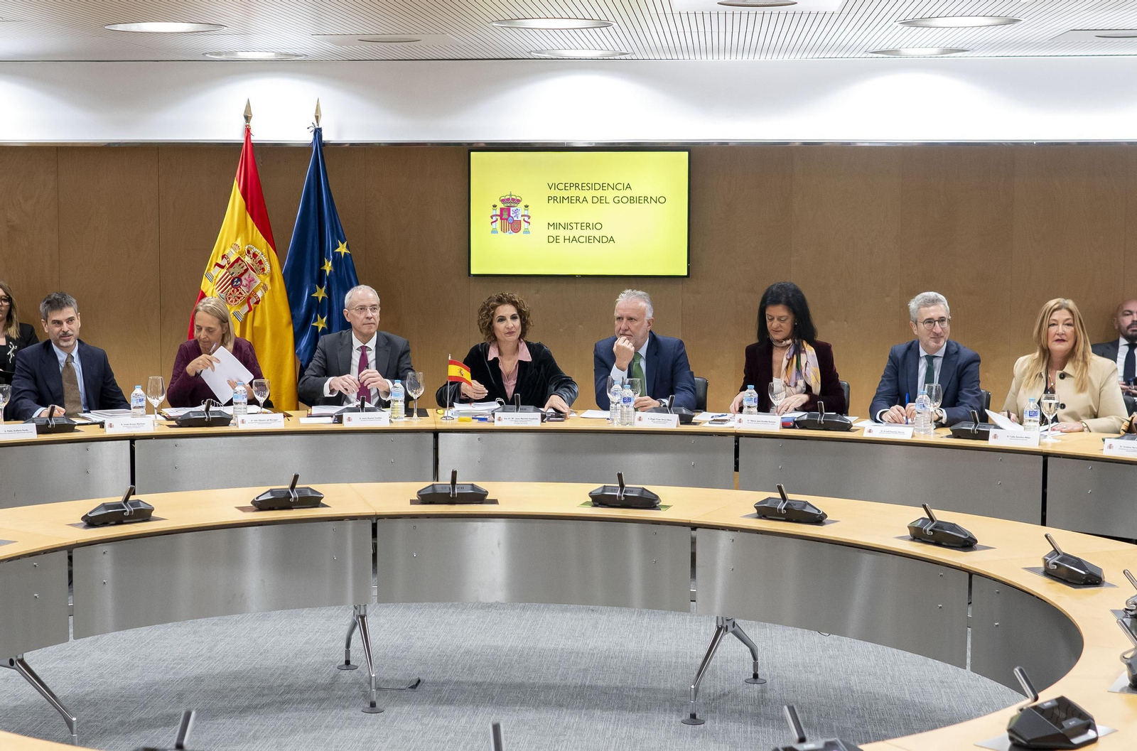 La vicepresidenta primera y ministra de Hacienda, María Jesús Montero, durante el Consejo de Política Fiscal y Financiera (CPFF)