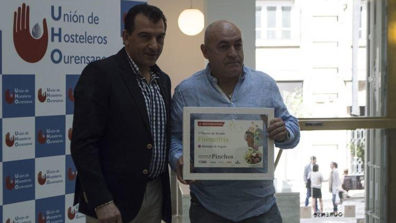 Ourense.15-05-15. José Ángel Valente, premiados concurso de Pinchos. Primer premio, bar Fuentefría.Patricia 