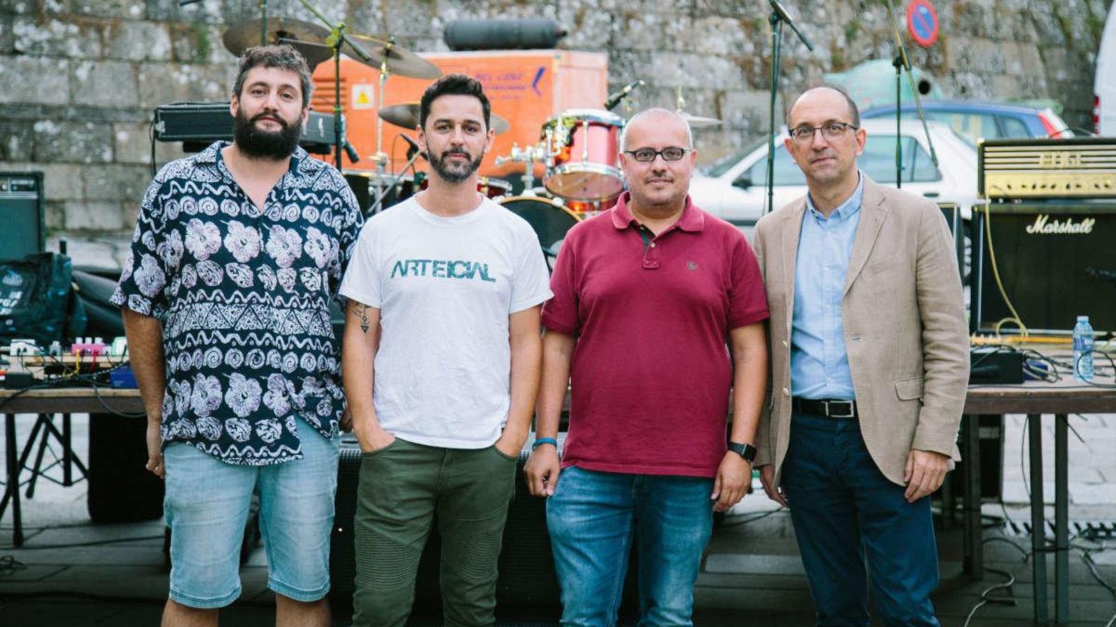 Los promotores de MUSGO, durante la presentación en Ribadavia