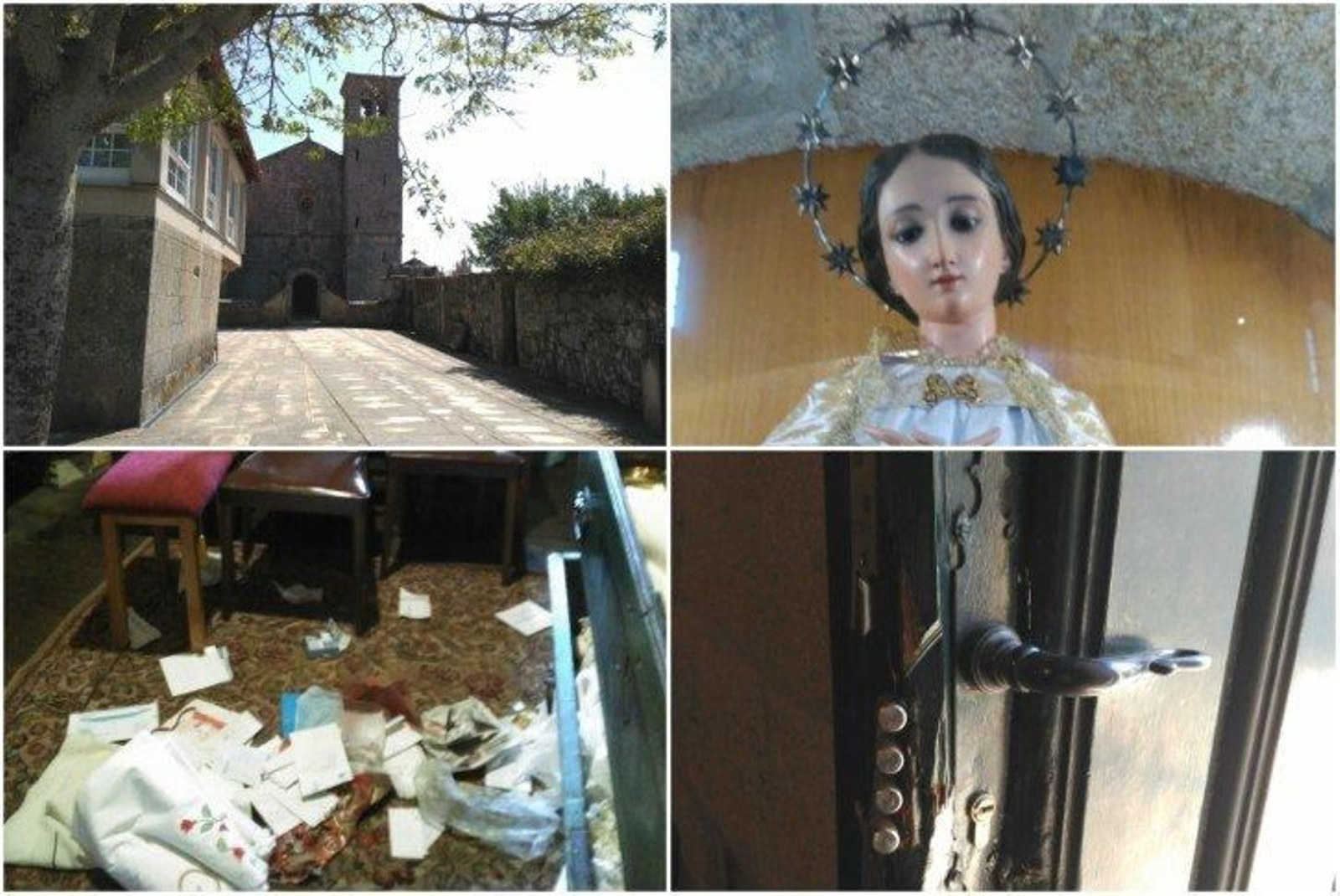 La iglesia y los daños causados en ella.