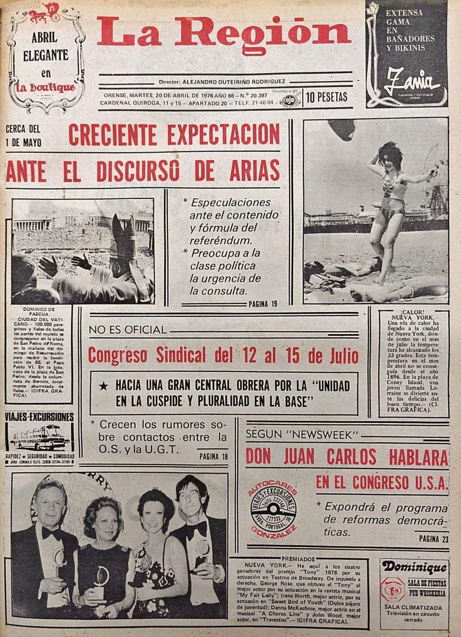 La portada de La Región del 1976.