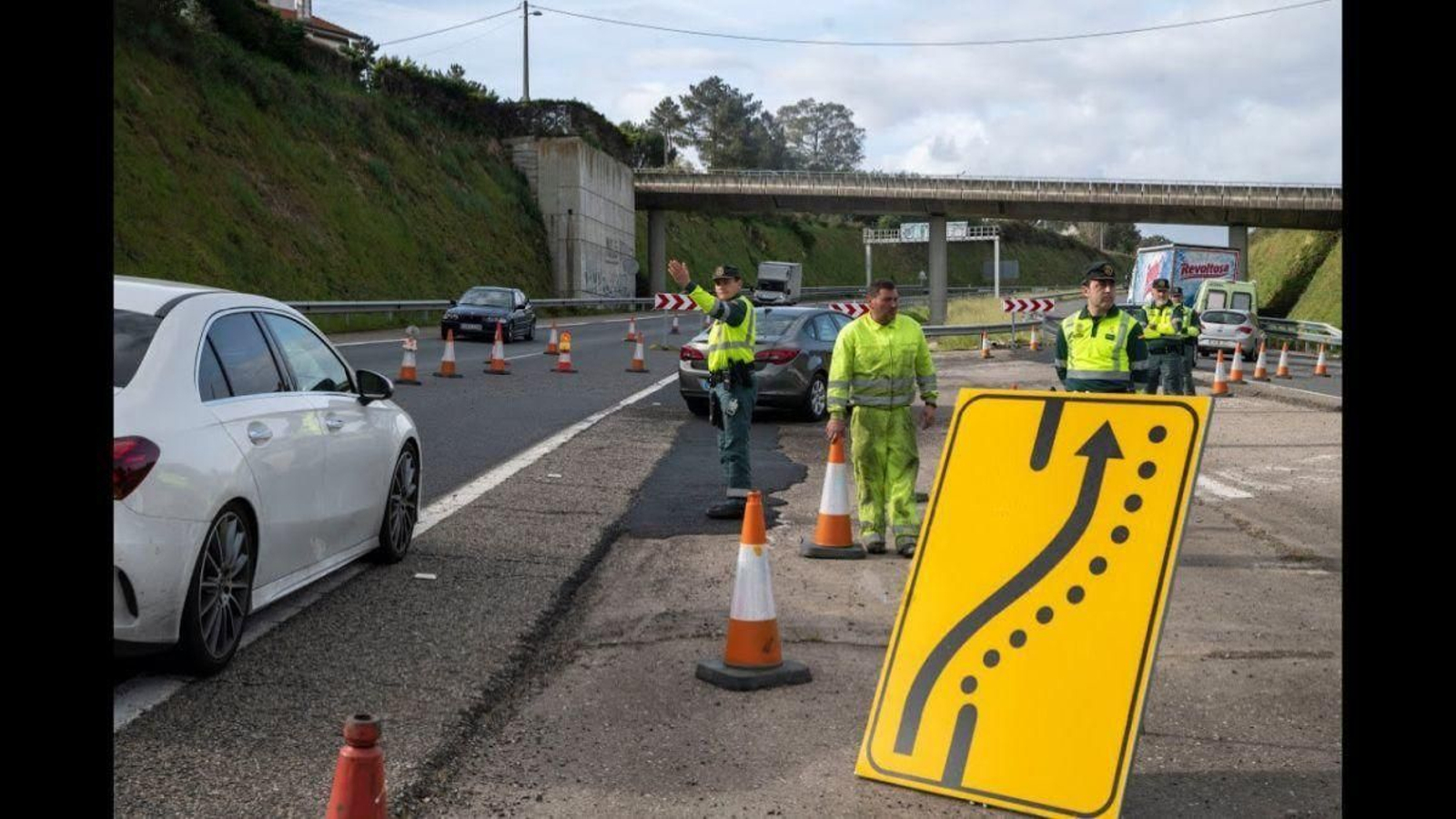 Obras en la autovía A-52.