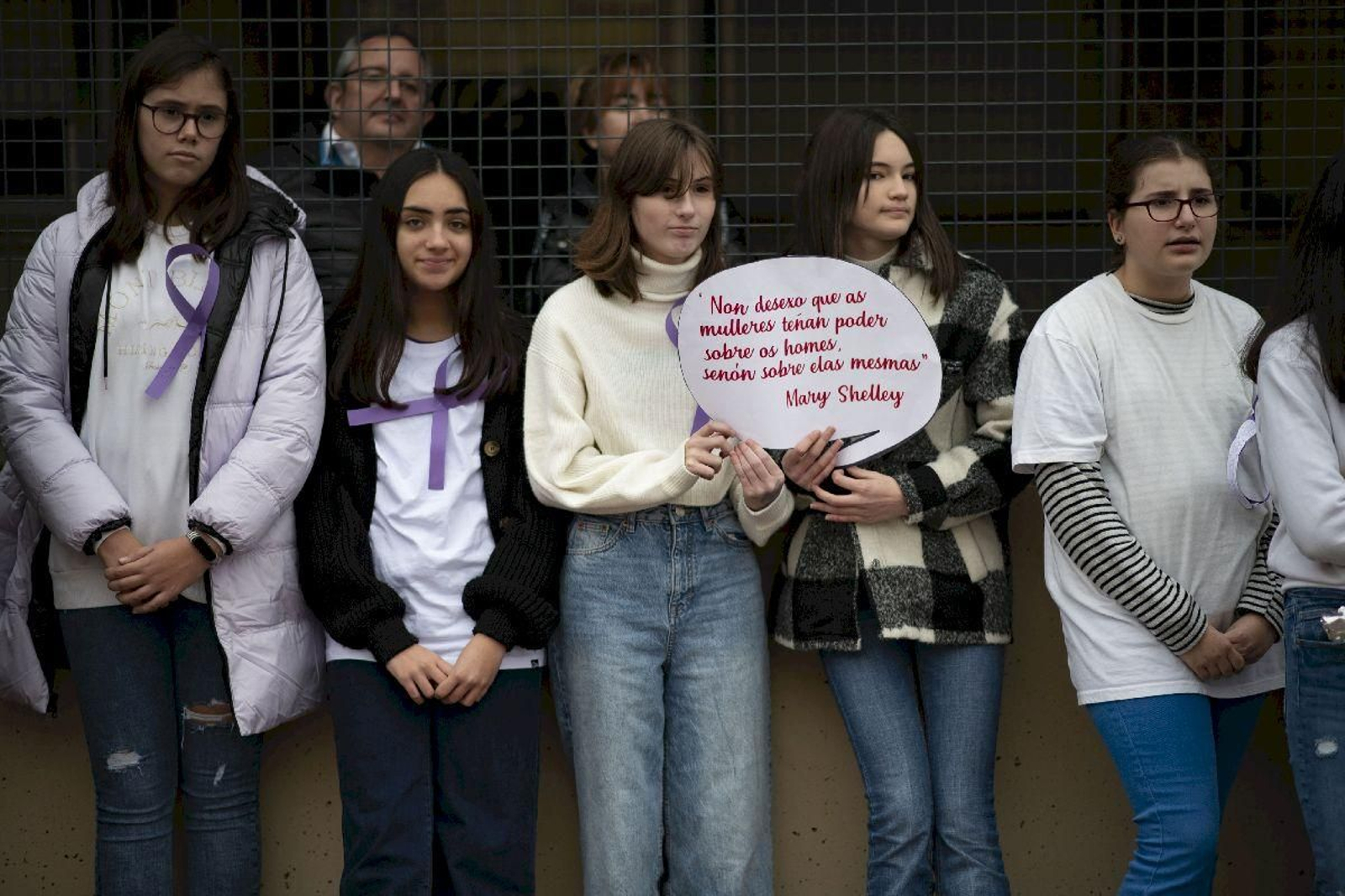 Acto organizado por el alumnado del IES 12 de Outubro, CEIP Prácticas e IES Blanco Amor.
Foto: Xesús Fariñas