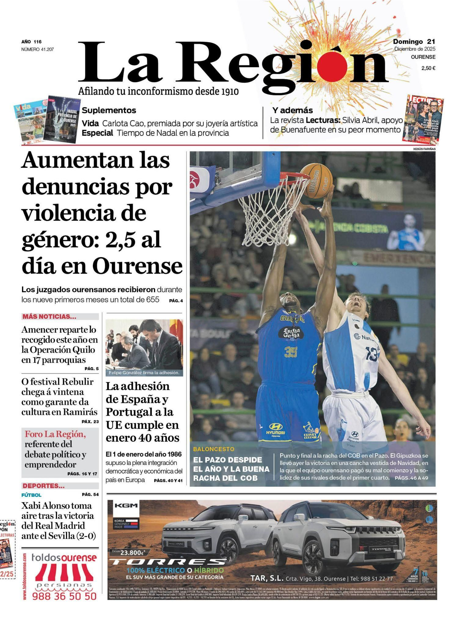 La portada de La Región