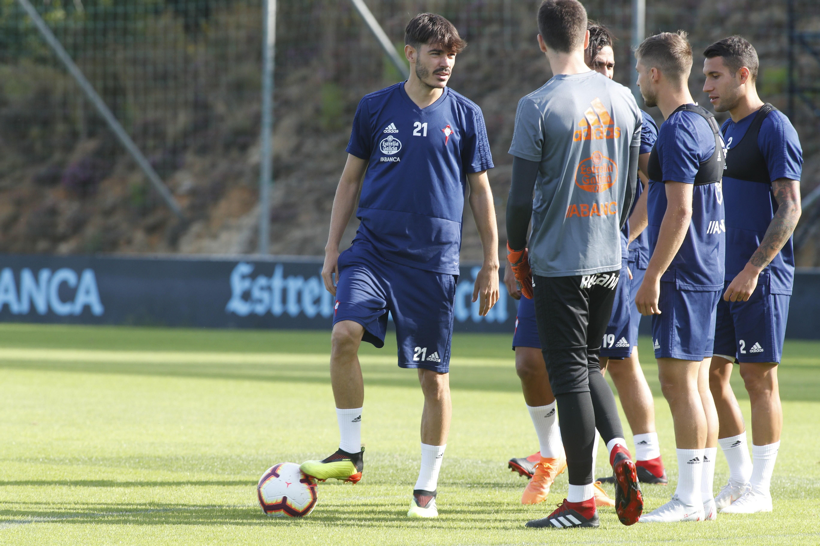 Jozabed Sánchez, durante un entrenamiento en A Madroa.