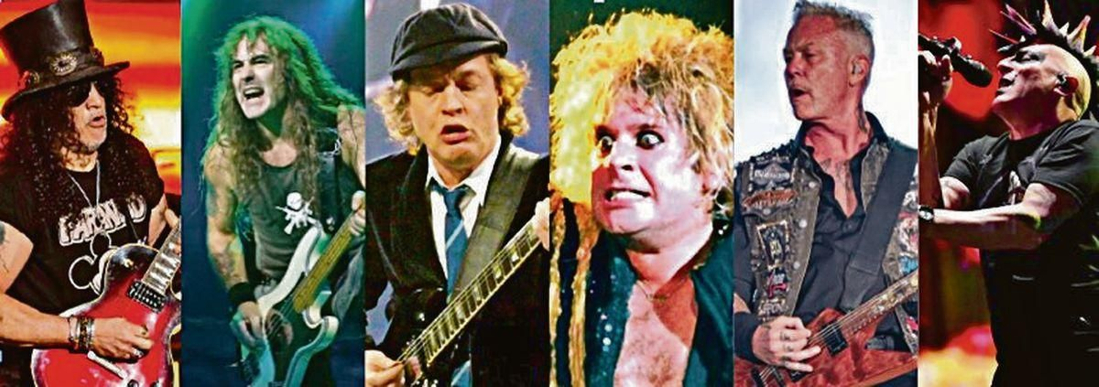 Slash, de Guns N’Roses; Steve Harris, de Iron Maiden; Angus Young, de AC/DC; Ozzy Osbourne; James Hetfield, de Metallica, y Maynard James Keenan, de Tool.