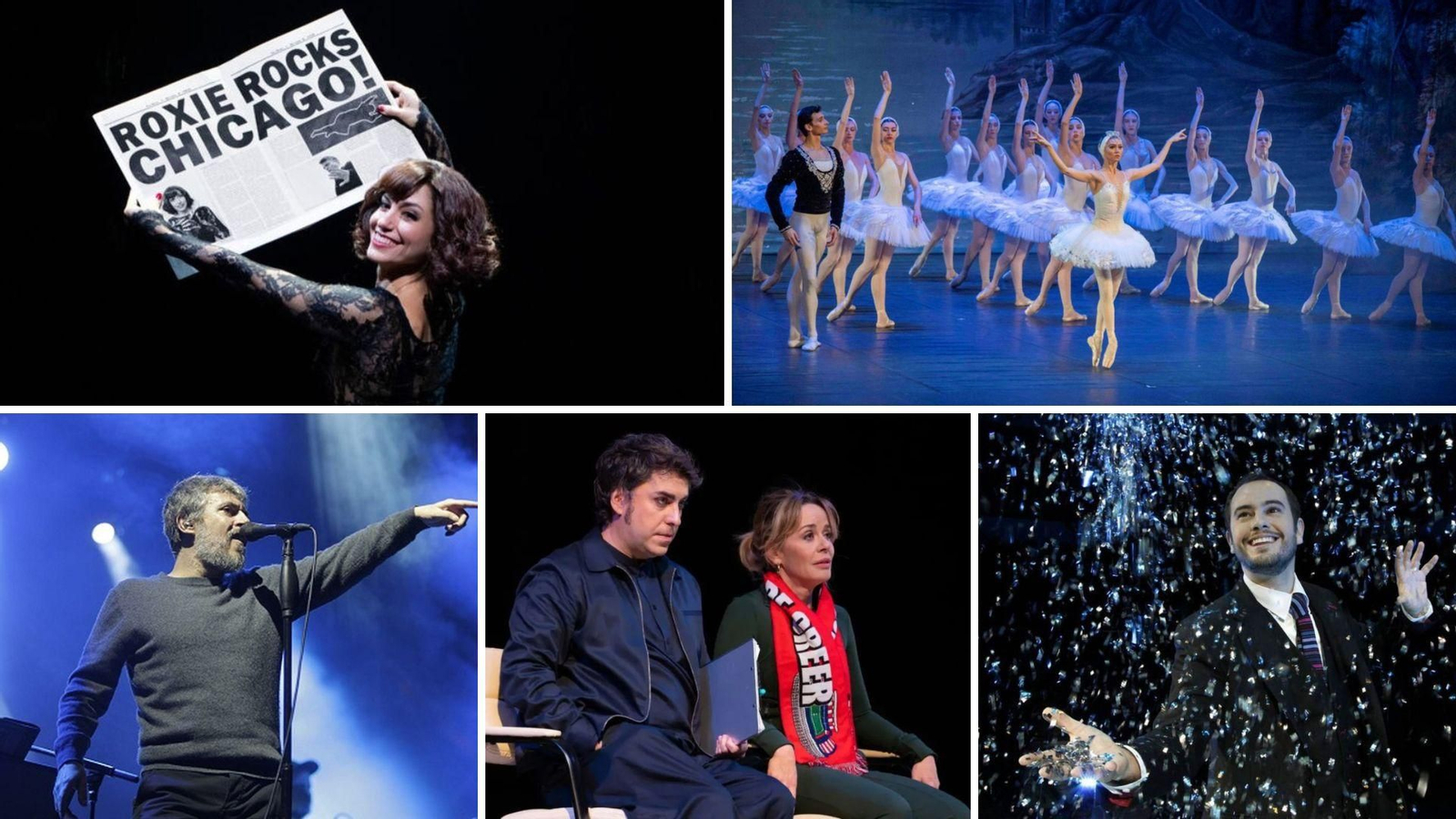 El musical “Chicago” representará seis funciones en el García Barbón. El teatro García Barbón acogerá el concierto de Iván Ferreiro, el 25 y al mago Jorge Blass, hoy. José Troncoso y María Adánez representarán “La gramática”. Dos ballets interpretarán “El lago de los cisnes”.