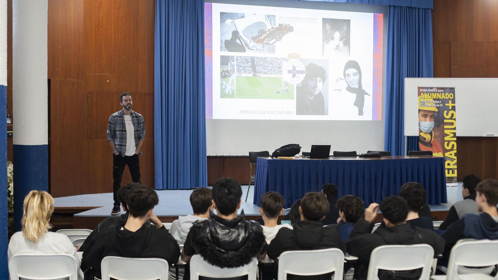 Un instante del taller de Pablo Santiago con los chicos de 3º ESO del IES Politécnico.