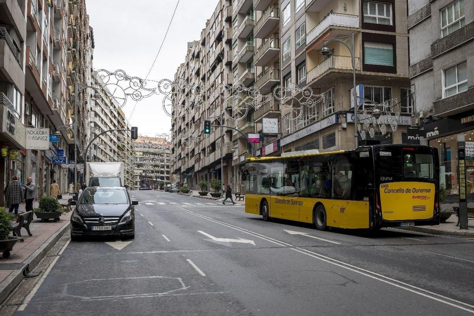 La calle de Ourense en la que se produjo el accidente.
