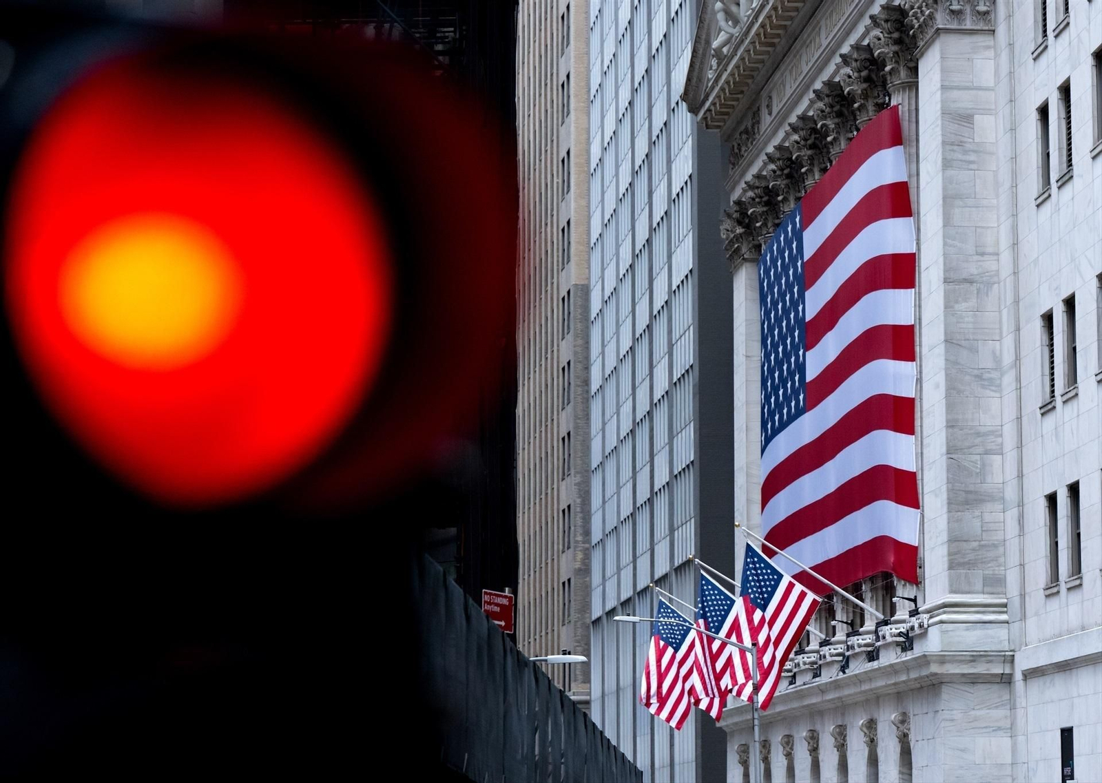 Fachada de la Bolsa de Nueva York, en Wall Street