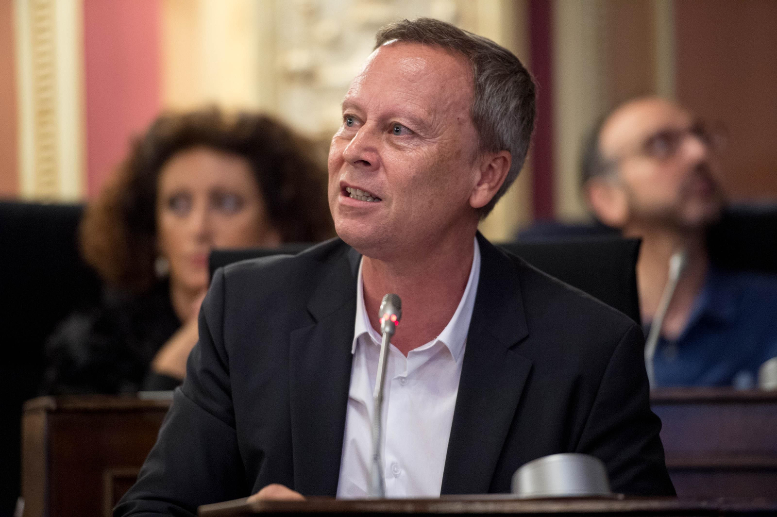 OURENSE (CASA DO CONCELLO). 09/08/2019. OURENSE. Rafael Villarino durante la celebración de un pleno extraordinario. FOTO: ÓSCAR PINAL