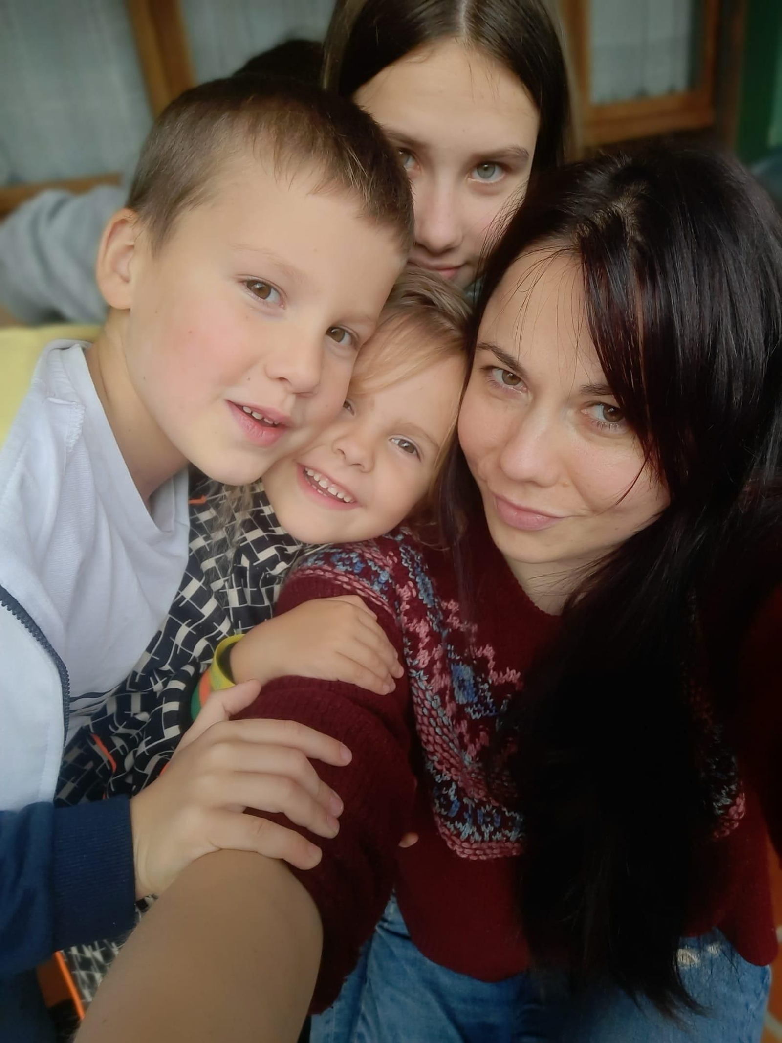 Natacha con sus hijos