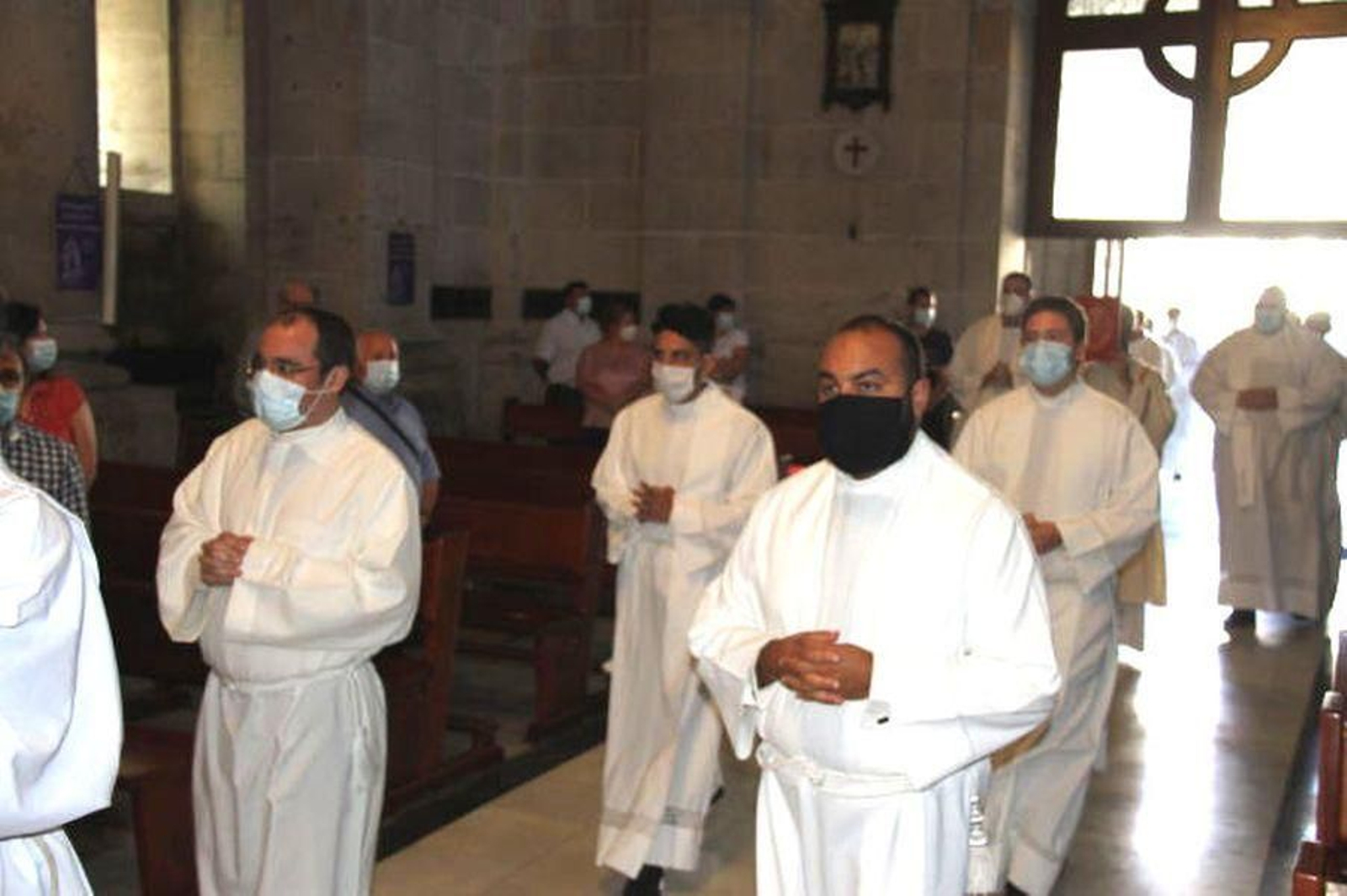 Ramiro Álvarez (a la izquierda) y José Emilio Veiga (a la derecha), en la Concatedral.