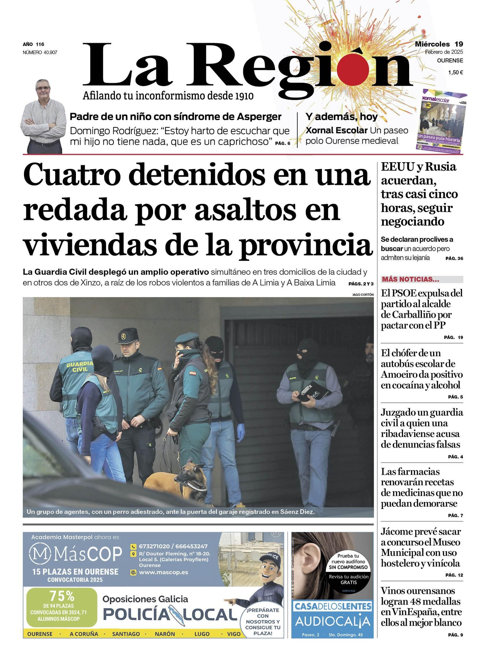 La portada de este miércoles.