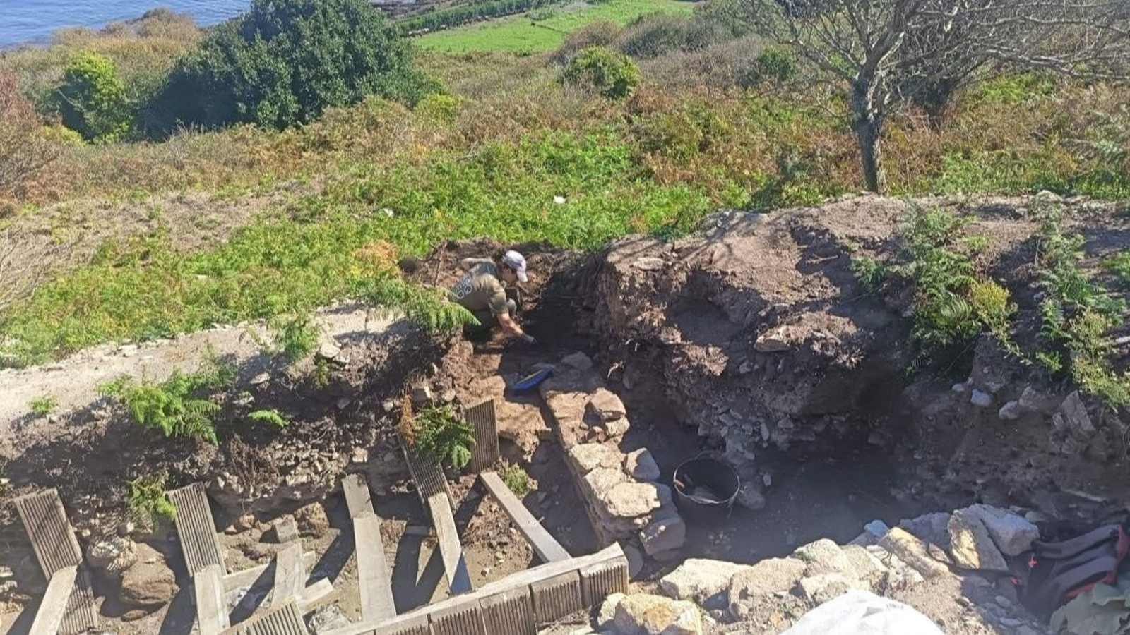Momento de la investigación del GEAAT en la isla de Ons.