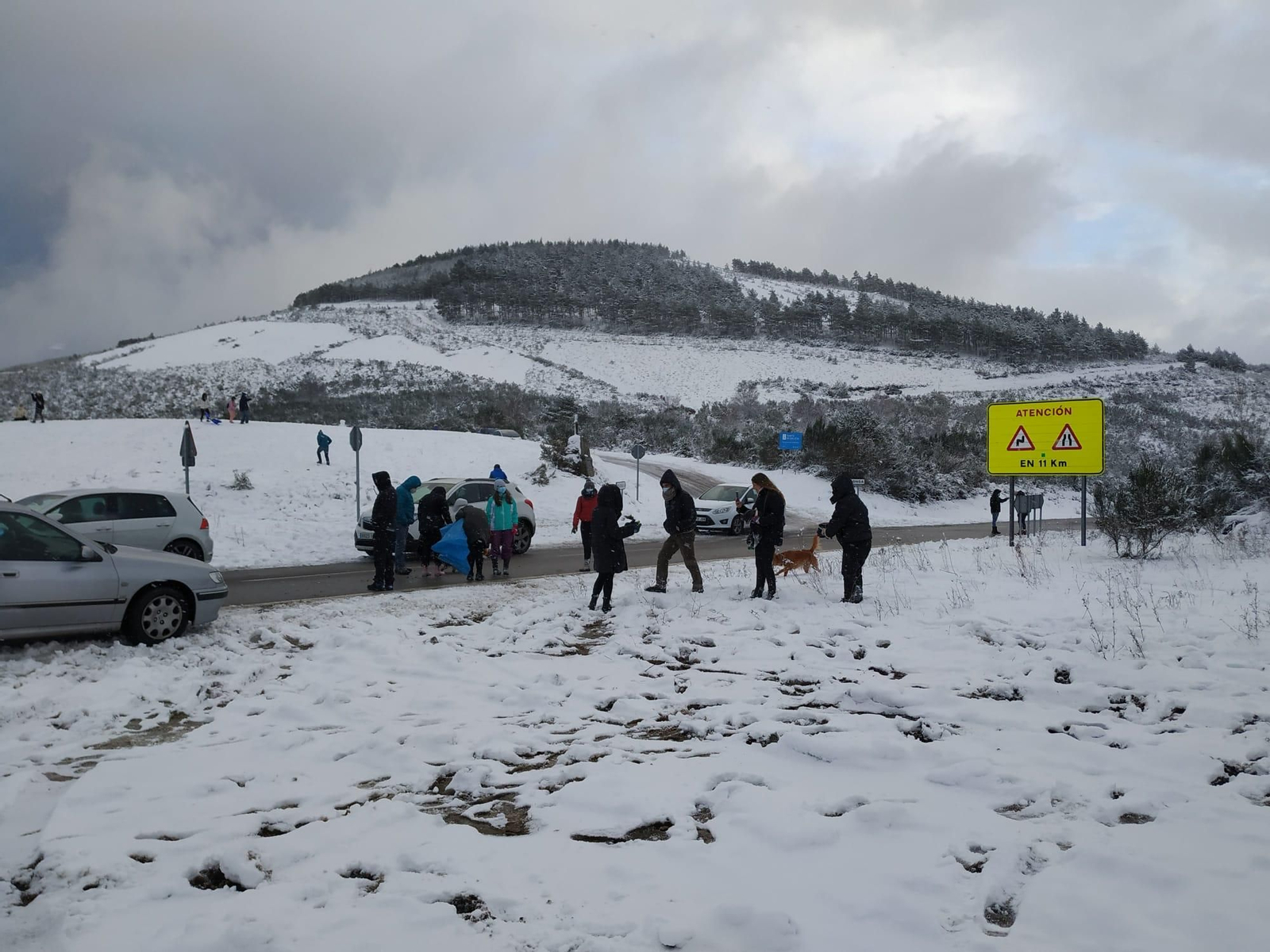 Jornada de nieve en el Alto da Portela.