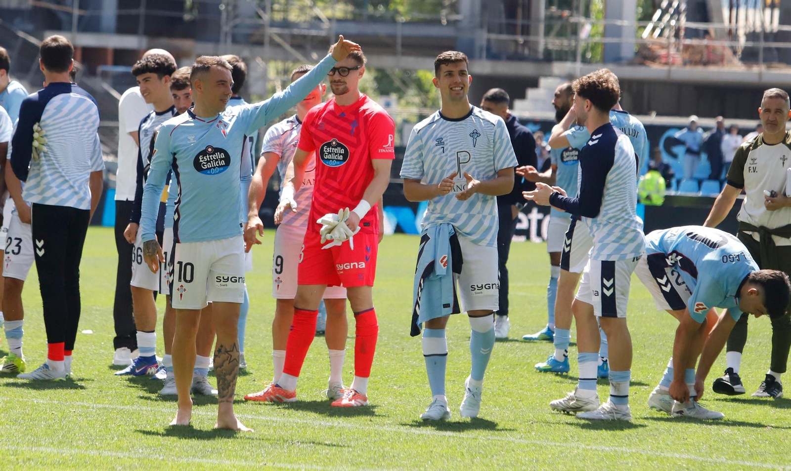 El Celta celebra su triunfo ante el Elche.