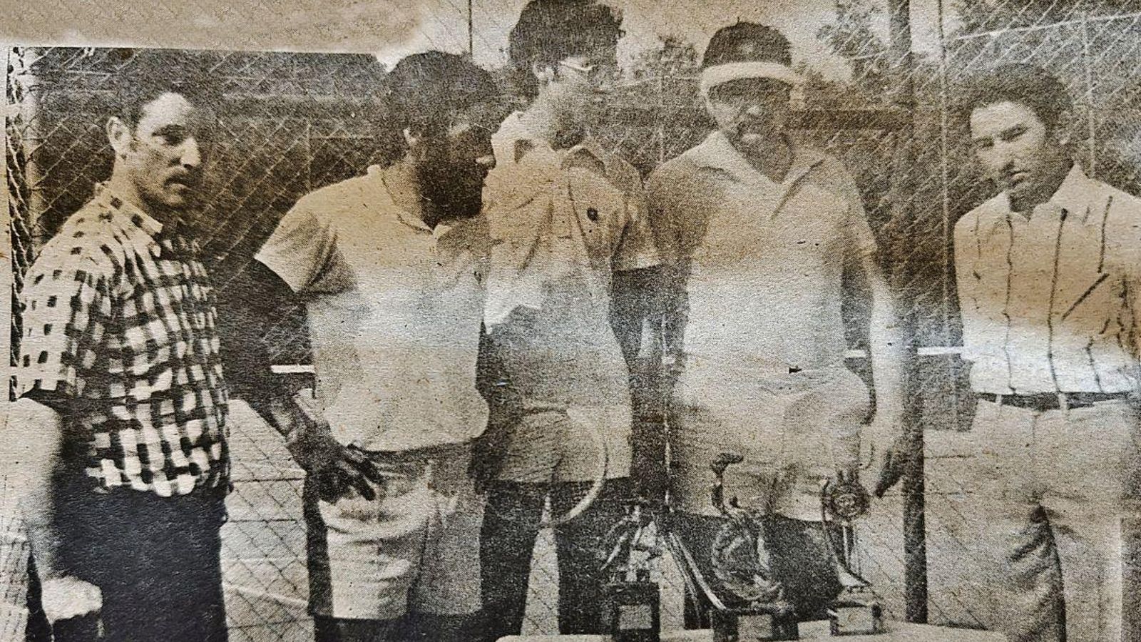 De izquierda a derecha, Toño Perla, Outeiriño, J. M. Rodríguez, “Lerenda” Méndez y Alejandro Rodríguez.