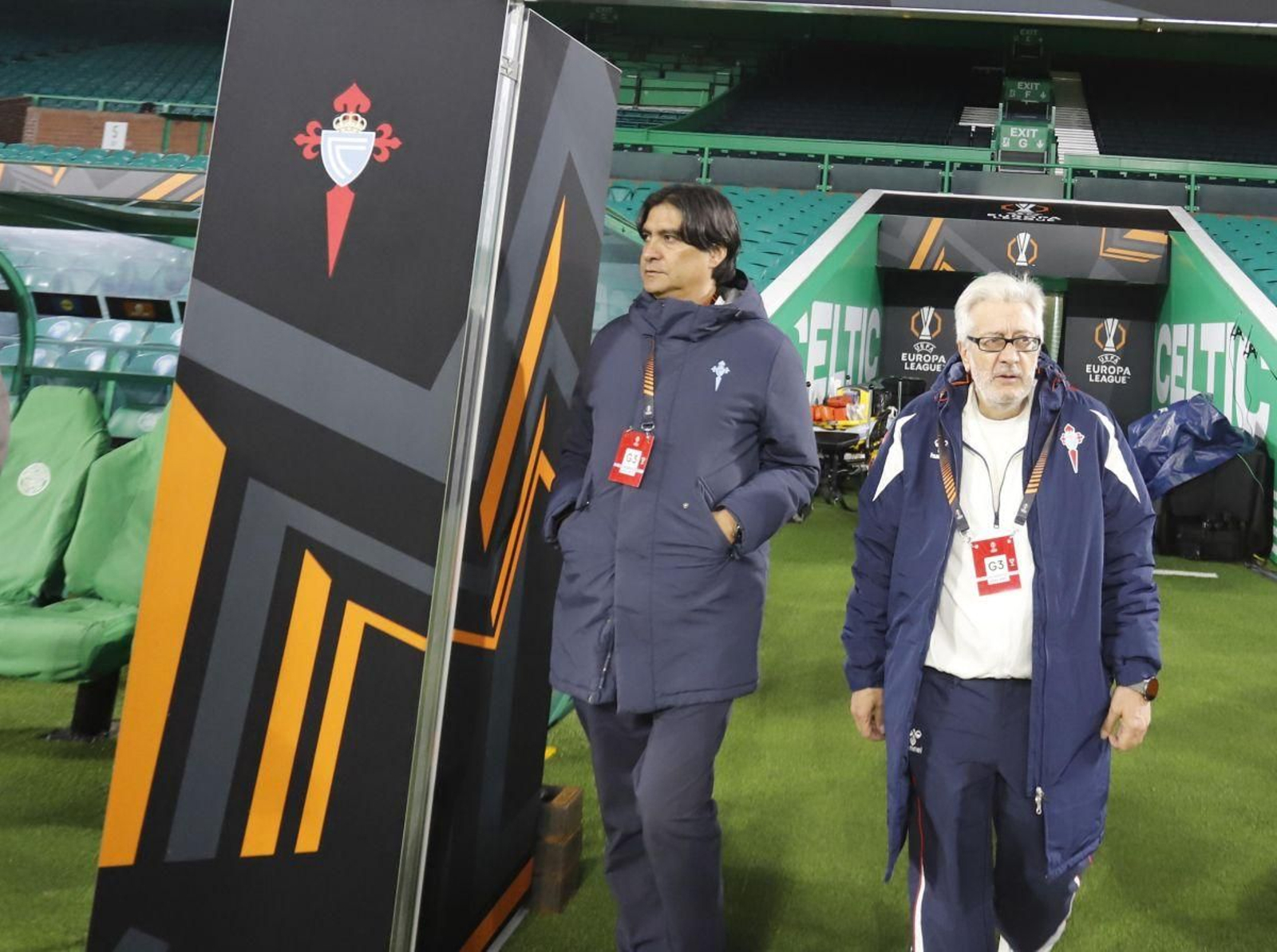 Marco Garcés, ayer en el Celtic Park durante el entrenamiento.