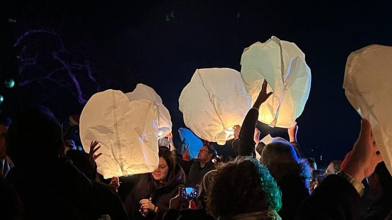 Los faroliños de Trives en la Navidad anterior.