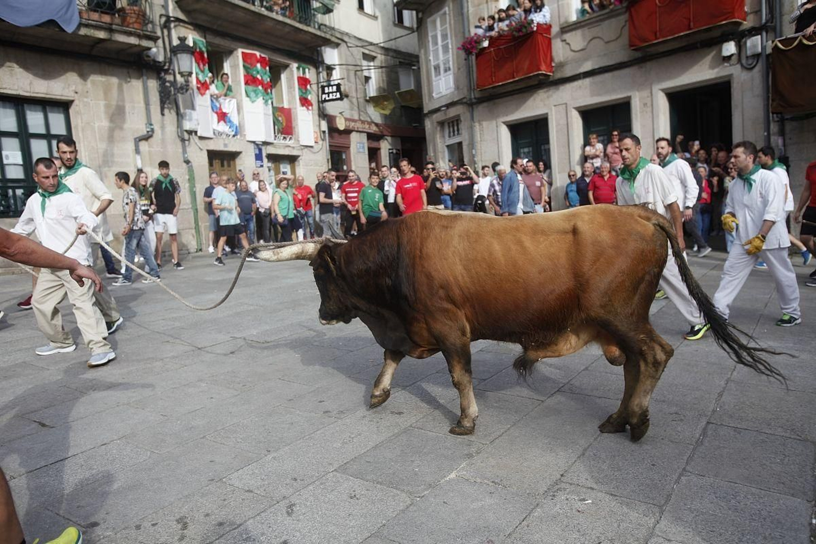 Salida de uno de los últimos bois de la fiesta alaricana, en la tarde del domingo. MIGUEL ÁNGEL