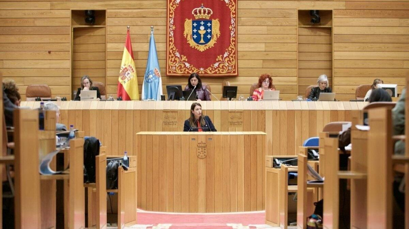 La conselleira do Medio Rural, María José Gómez, durante su intervención en el Parlamento.