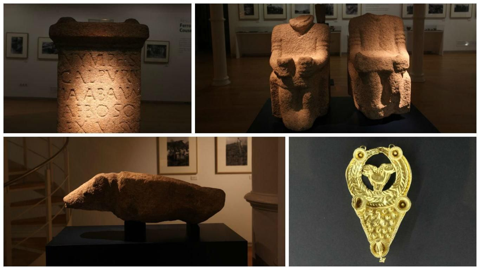 Las estatuas sedentes de Xinzo de Limia, la "arrancada de Vilar de Santos" y la "cabeza de verrón" de Bembibre.