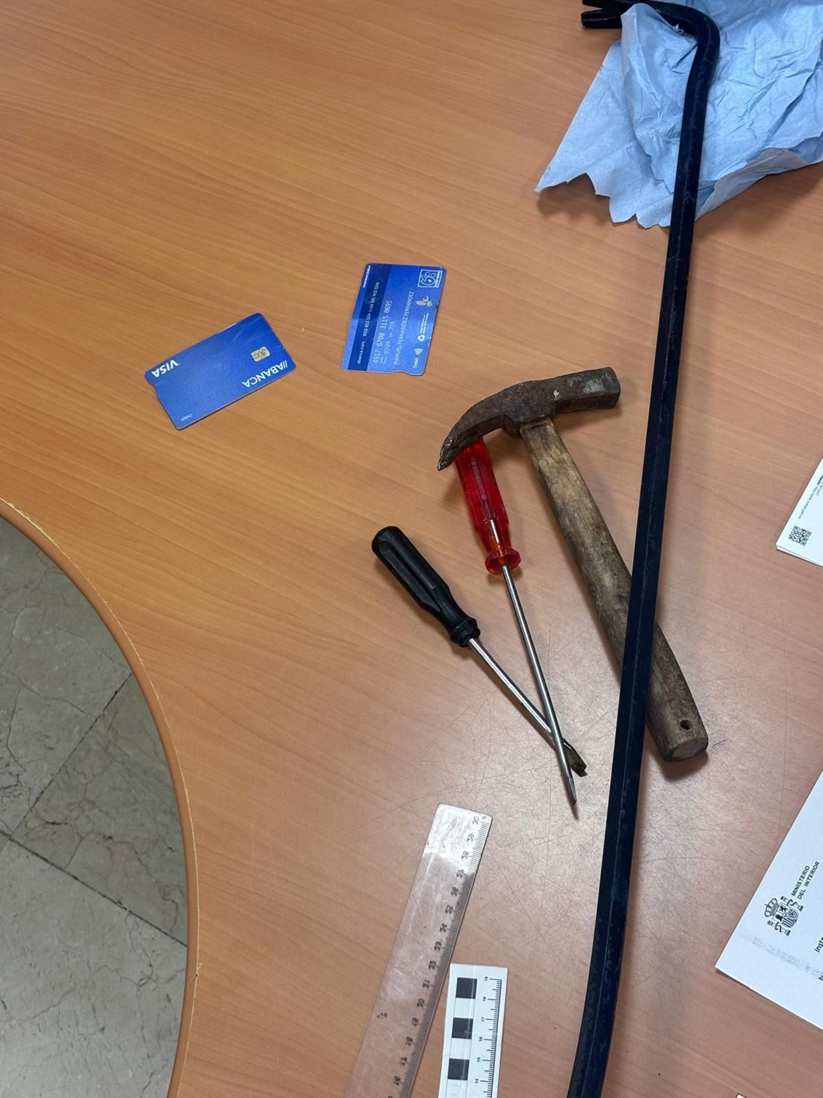 Los objetos encontrados por la Policía Local de Ourense.