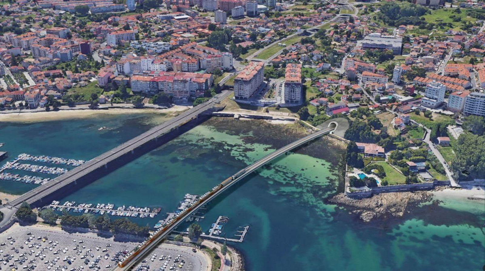 Una imagen posible de la salida del ramal ferroviario en túnel desde la terminal de Bouzas.