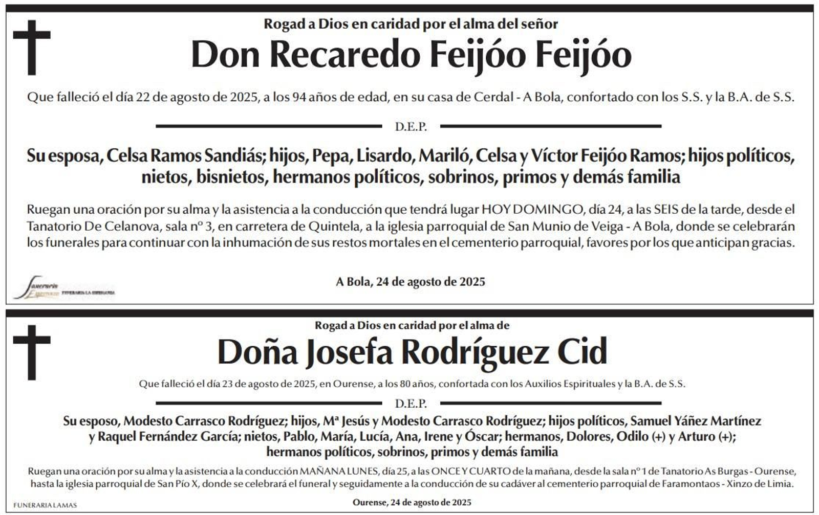 Las despedidas de hoy / La Región