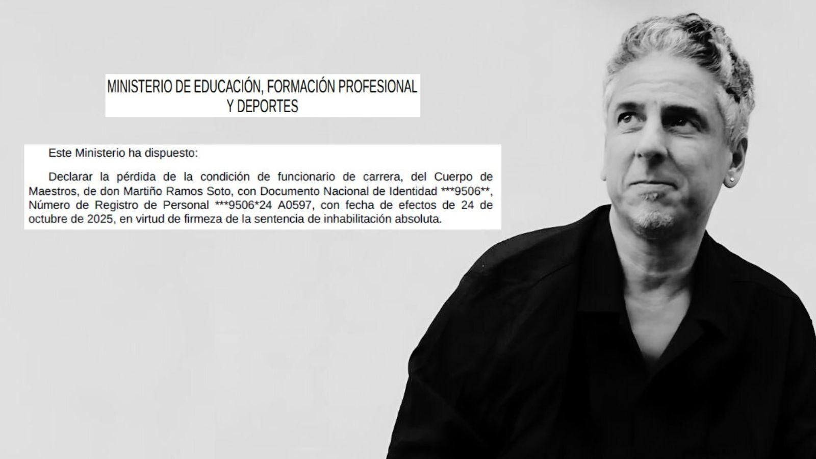 Martiño Ramos Soto pierde su condición de funcionario tras una condena firme que lo inhabilita durante 12 años para ejercer cargo público.