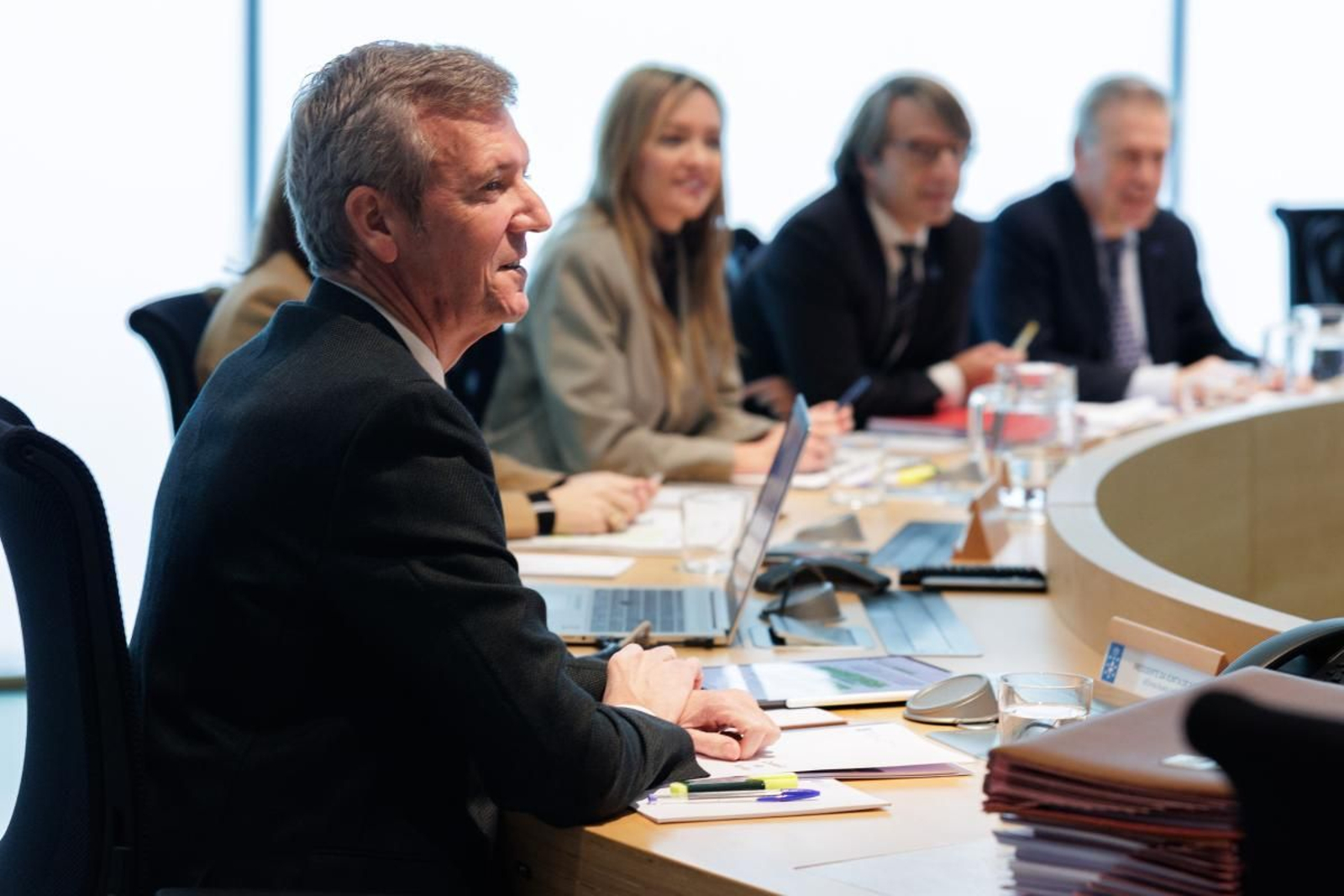 El presidente de la Xunta, Alfonso Rueda, en rueda de prensa tras el Consello de la Xunta.