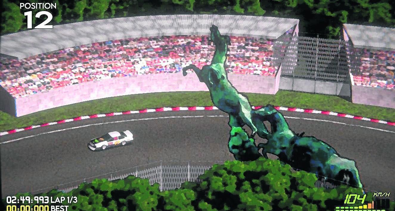 Uno de los circuitos del juego con referencias a Vigo, en este caso, la Plaza de España