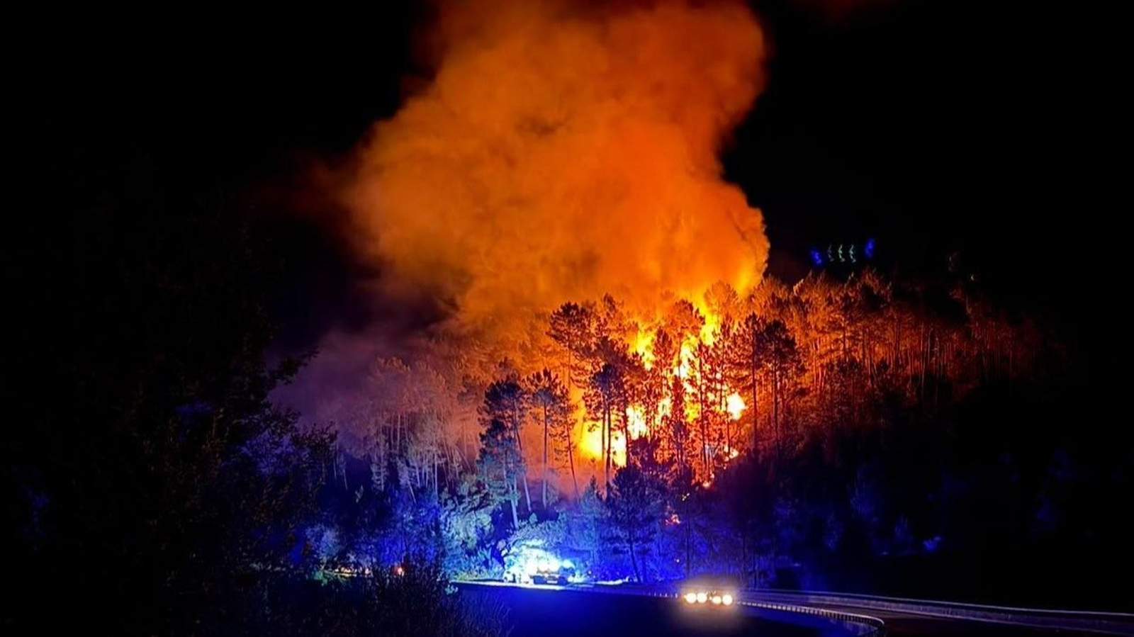 Imagen del incendio de Lobios