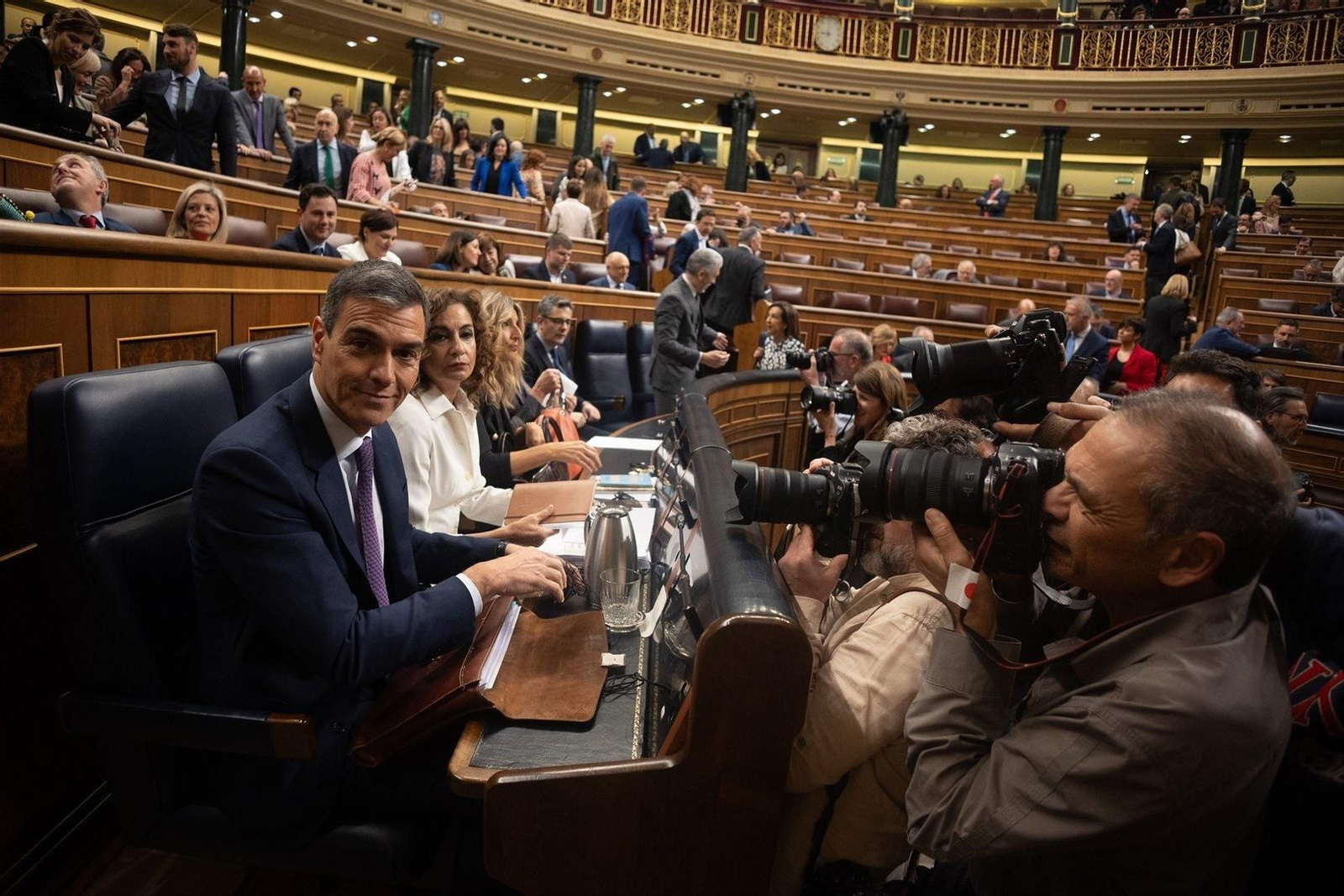 El presidente del Gobierno, Pedro Sánchez, en el Congreso. // Europa Press