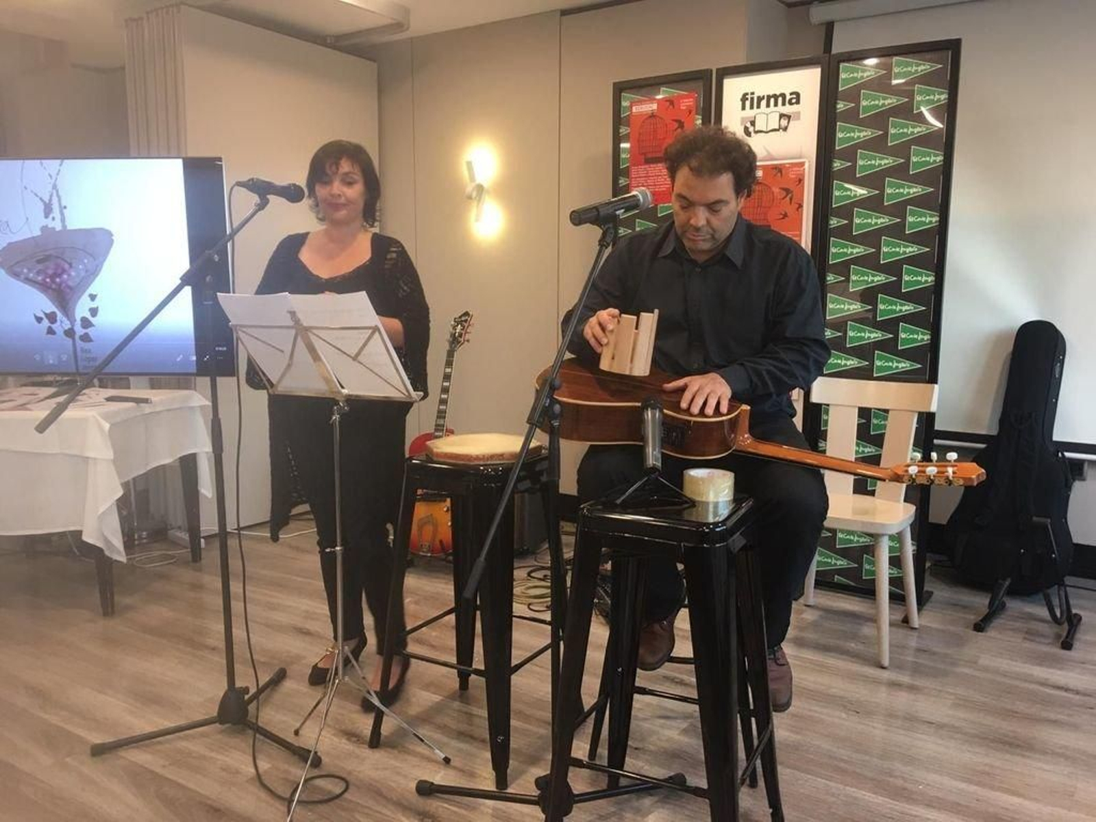 Constance Hurlé y Rui Crenha, durante su intervención de ayer.
