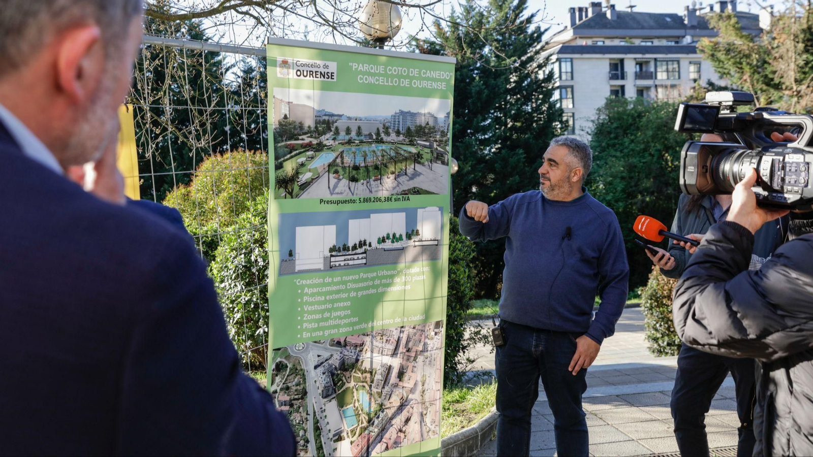 Presentación de las obras del parque Coto de Canedo, en el barrio de A Ponte