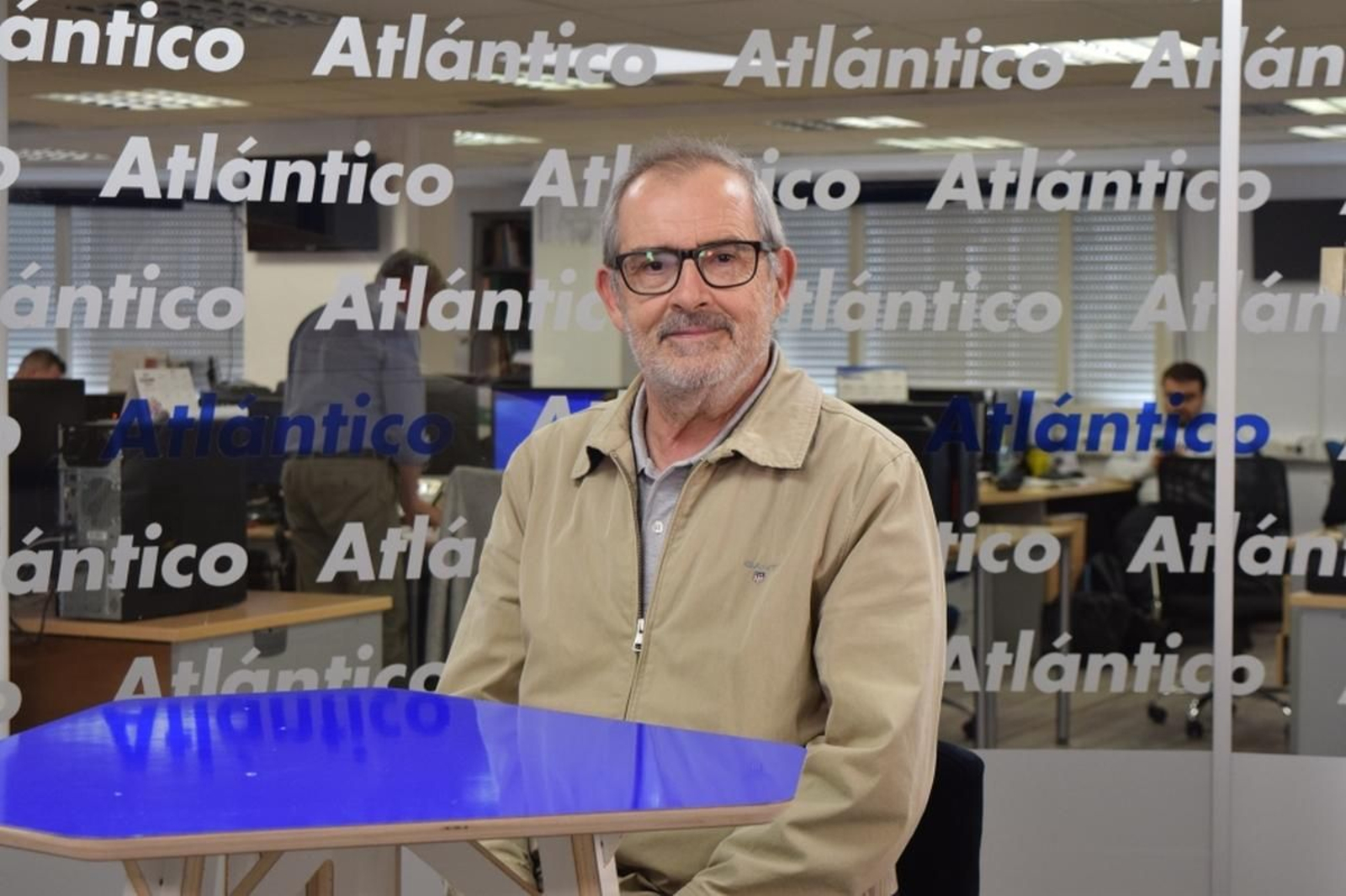 Soutullo, onte no set de Atlántico TV.