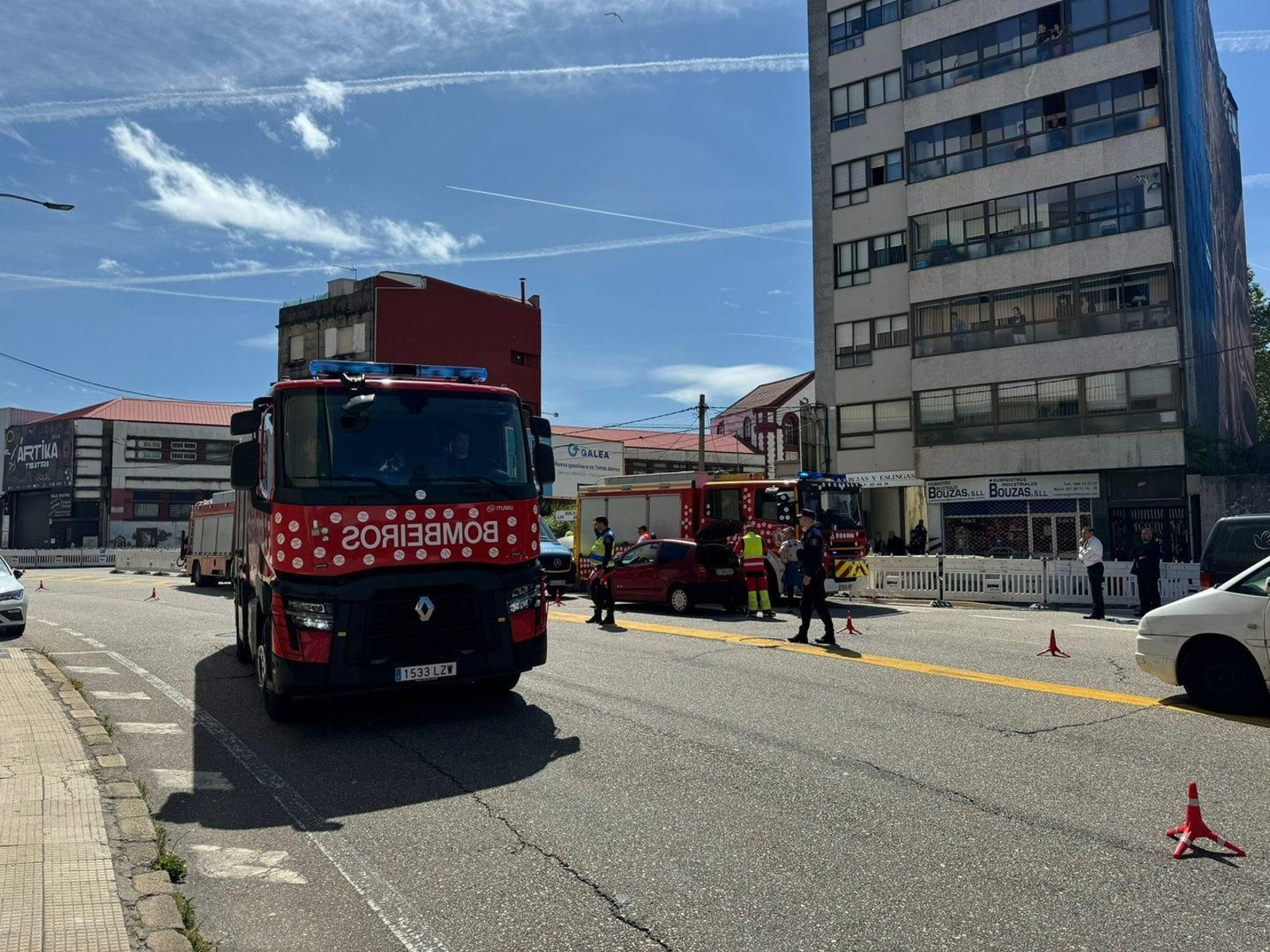 Un camión de bomberos en Beiramar.