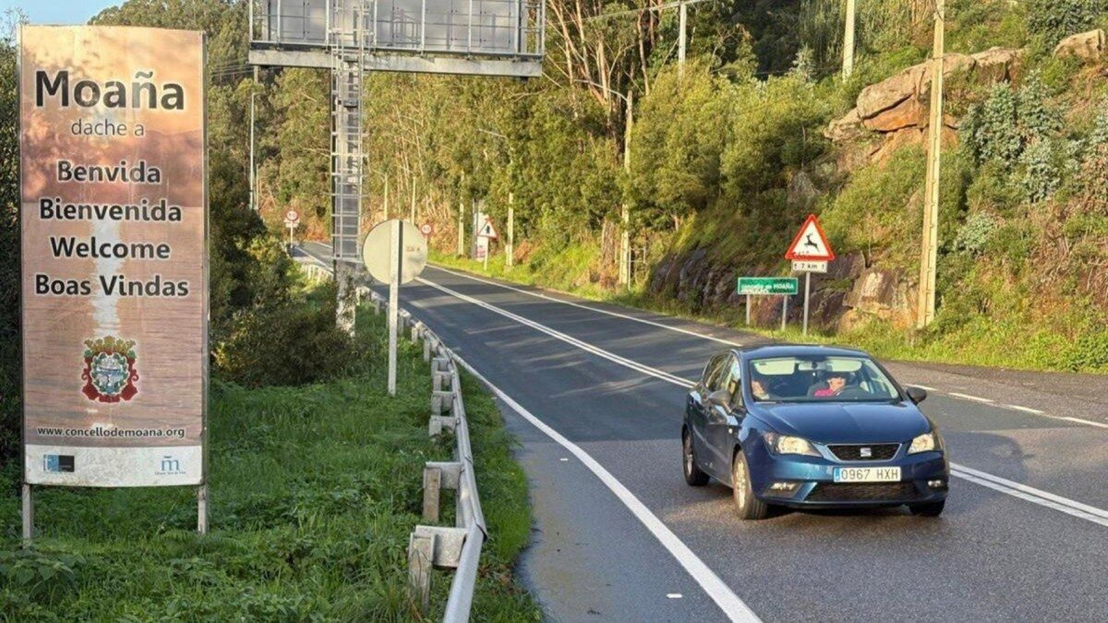 Imagen de archivo de la entrada a Moaña por carretera.