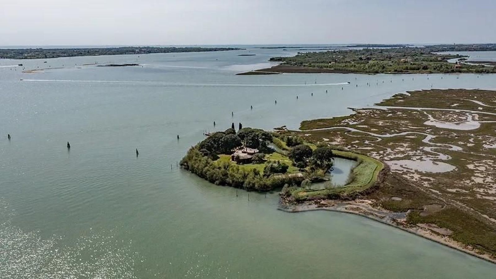 Vista aérea de la isla de Crevan, en Venecia