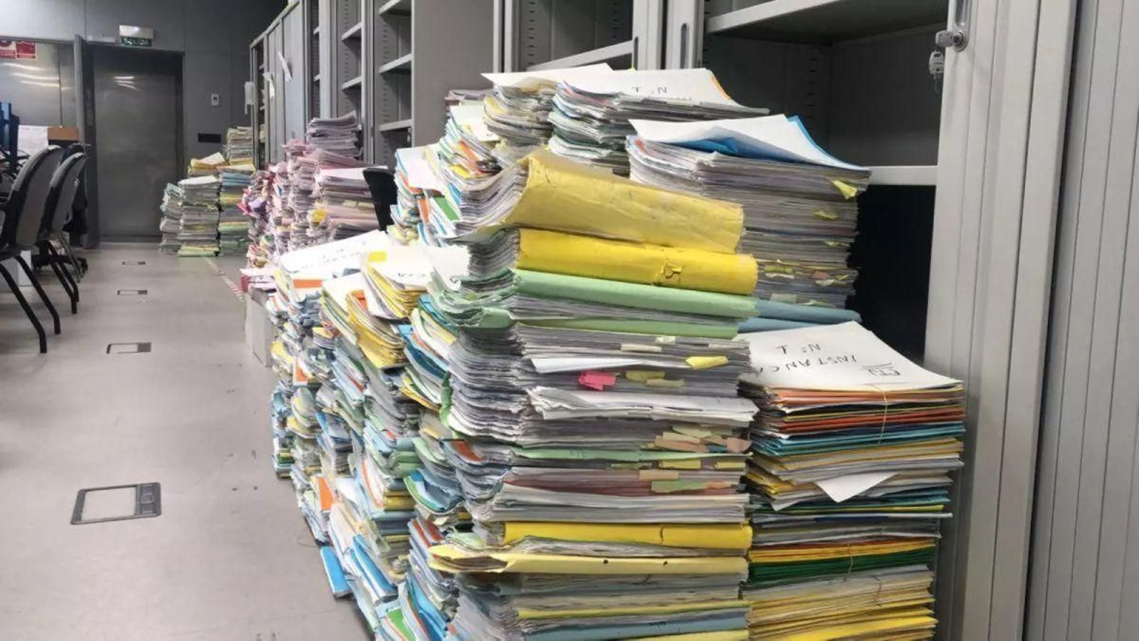 Asuntos civiles apilados en el juzgado el pasado mes de diciembre.