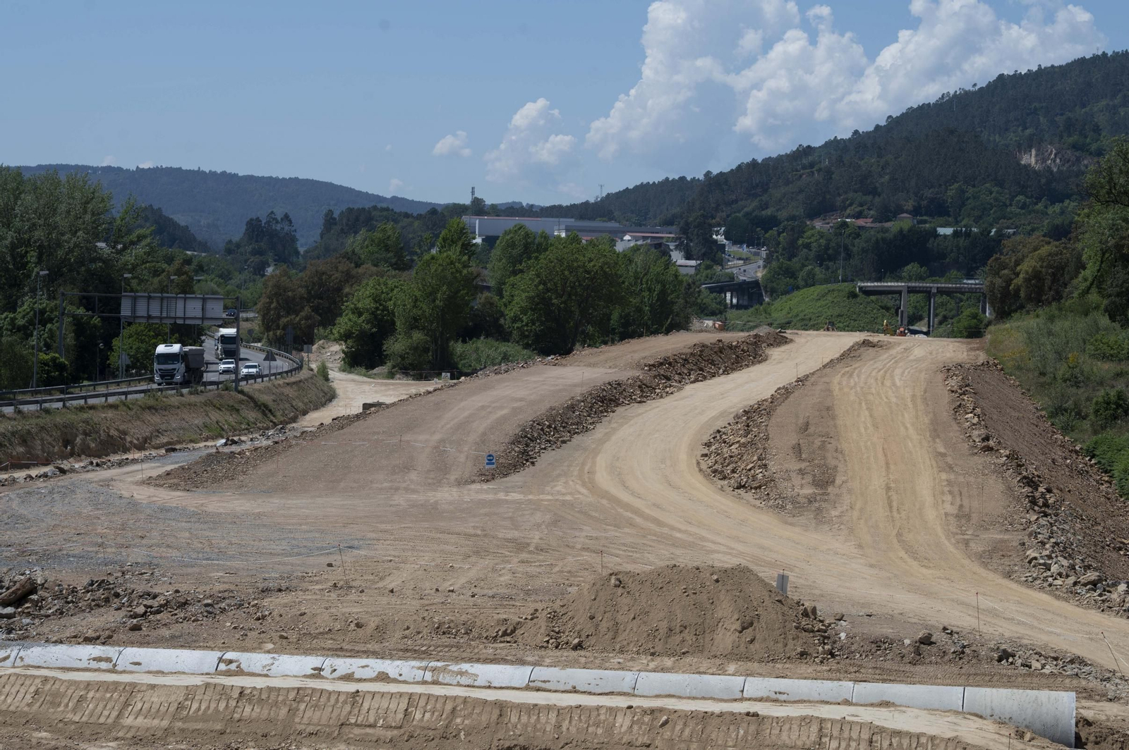 Vista de las obras de la Variante Norte en Quintela.