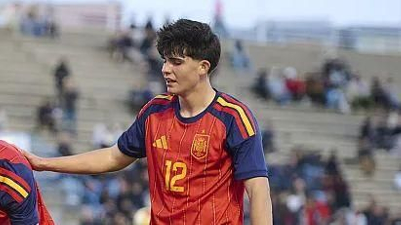 Anxo Rodríguez (d), con la sub-19.