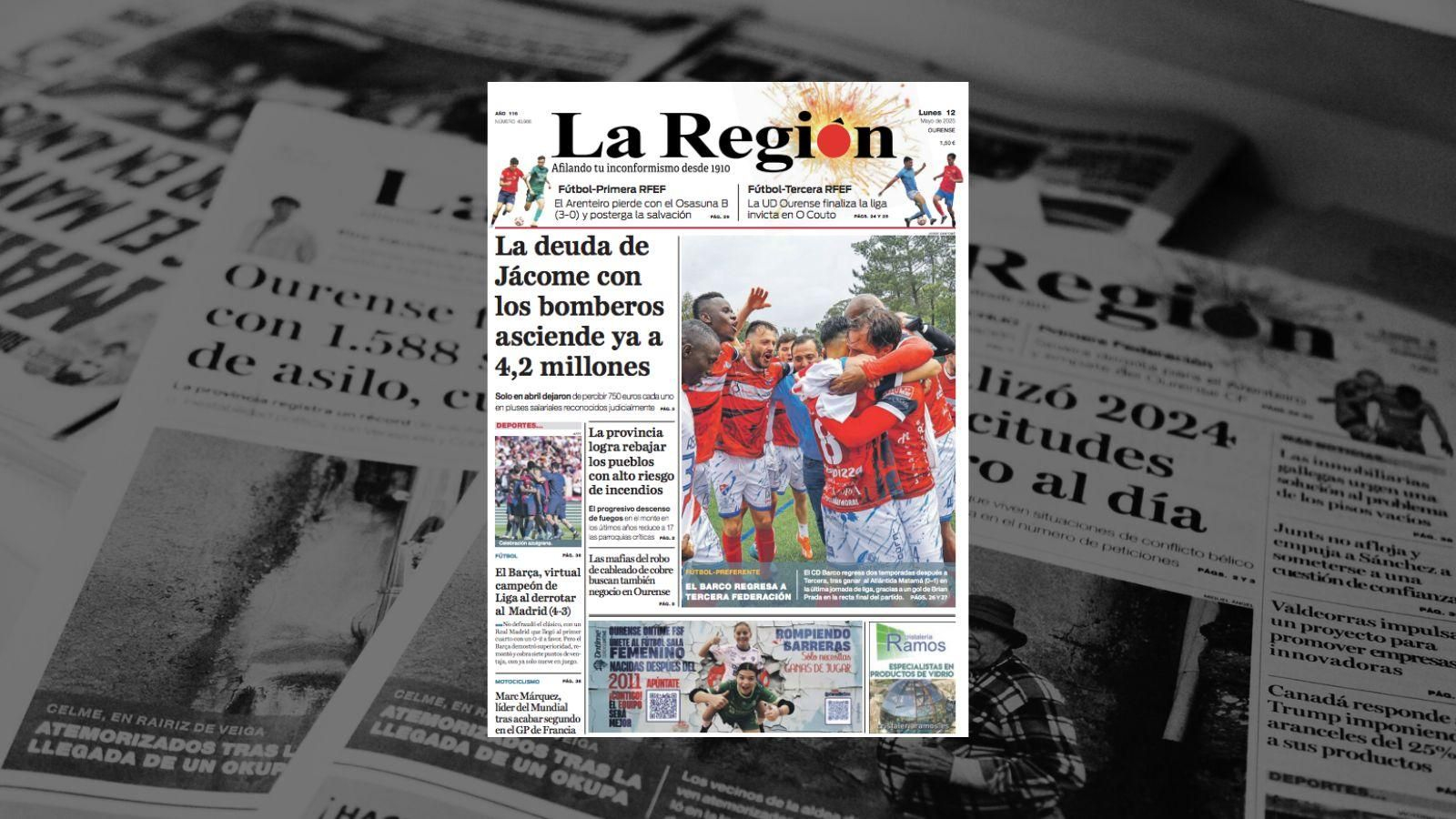 La portada de este lunes, 12 de mayo.