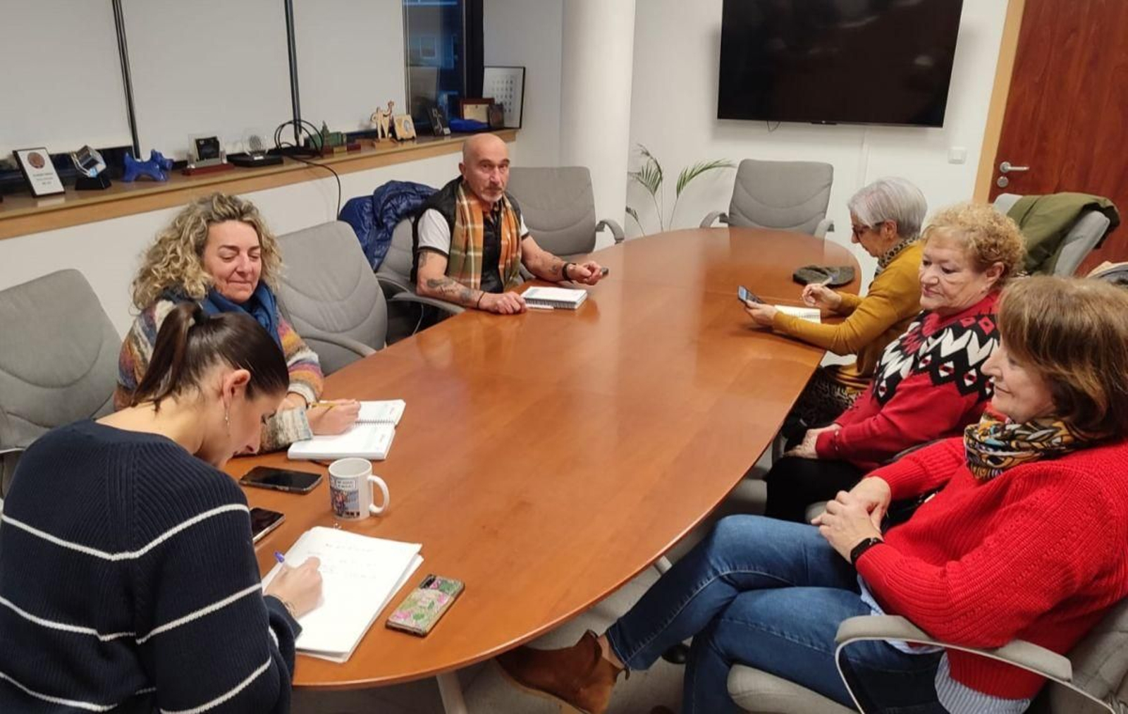 Un momento de la reunión de la Mesa Local da Sanidade, en Moaña.