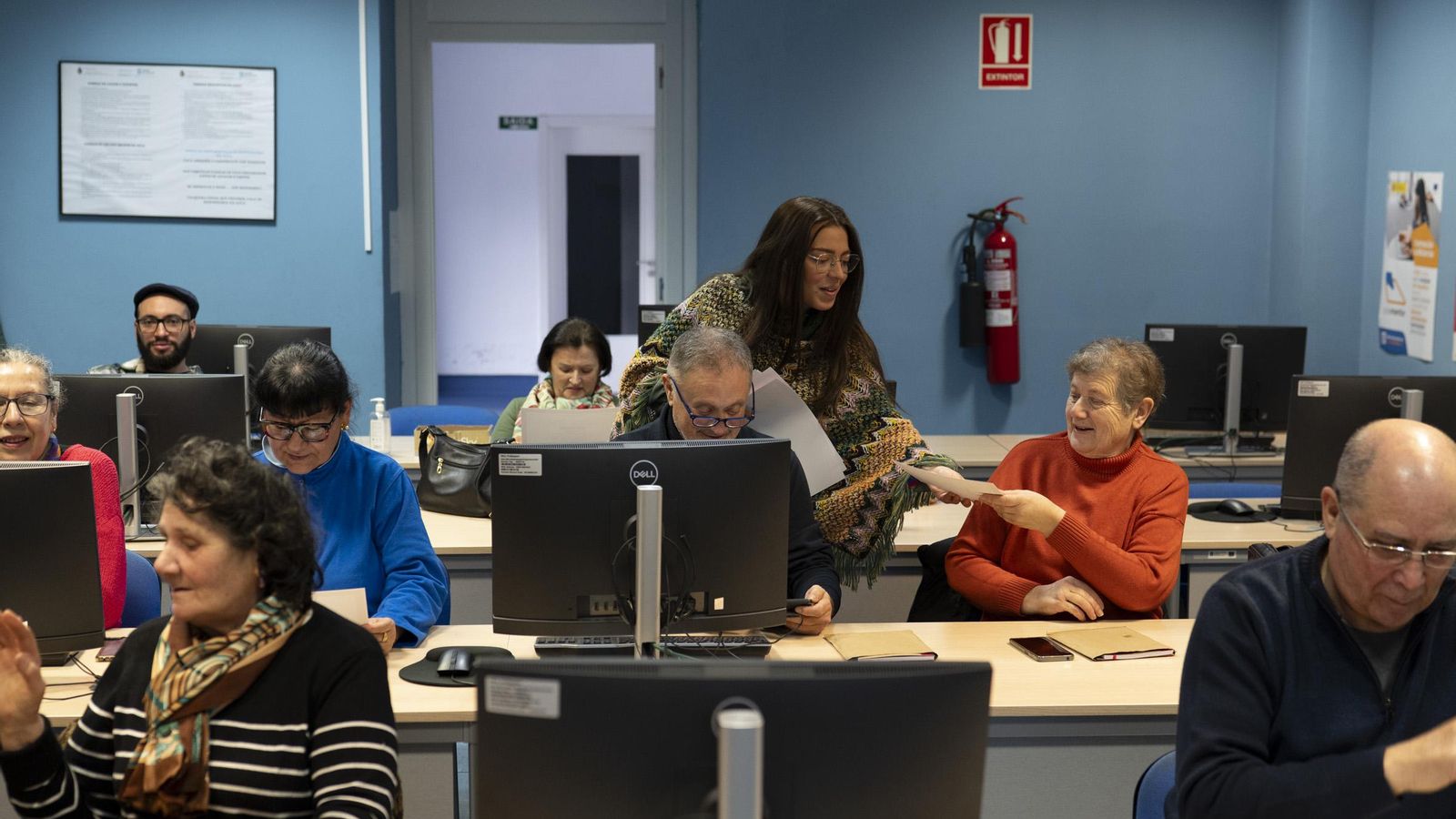La monitora Lidia González durante el último encuentro.
