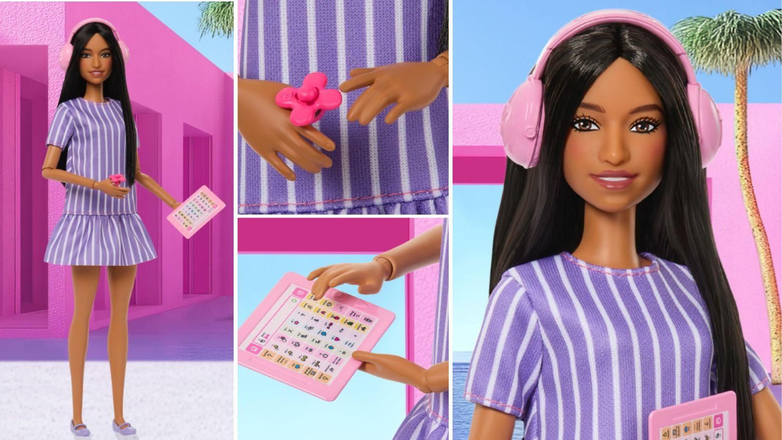 Los detalles de la Barbie con autismo: auriculares con cancelación de ruido, tableta de comunicación y fidget spinner buscan reflejar de forma realista la experiencia de muchas personas con TEA.